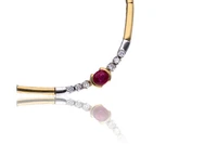 Collana con diamanti e rubino - Asta Orologi & Gioielli Collana con diamanti e rubino - Asta Orologi & Gioielli