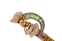 Spilla con diamanti, rubini, tormaline e pietre - Asta Orologi & Gioielli Spilla con diamanti, rubini, tormaline e pietre - Asta Orologi & Gioielli