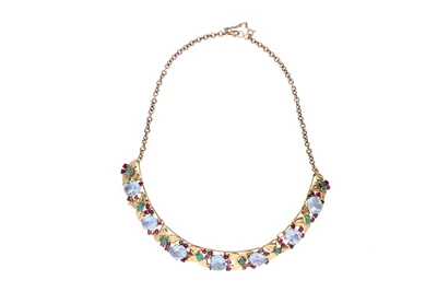 Collana con acquemarine, smeraldi e rubini - Asta Orologi & Gioielli Collana con acquemarine, smeraldi e rubini - Asta Orologi & Gioielli