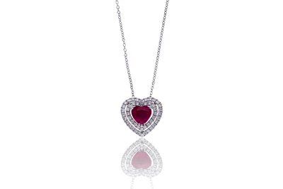 Collana con rubino e diamanti - Asta Orologi & Gioielli Collana con rubino e diamanti - Asta Orologi & Gioielli