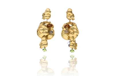 Misani, paio di orecchini con acquemarine, peridoti e quarzi - Asta Orologi & Gioielli Misani, paio di orecchini con acquemarine, peridoti e quarzi - Asta Orologi & Gioielli