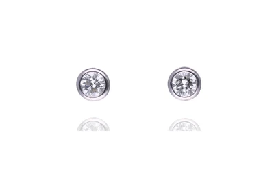 PHENIOTACE Orecchini A Bottone Argento 925 Con Cristalli Swarovski Rotondi 8mm - Confezione Regalo