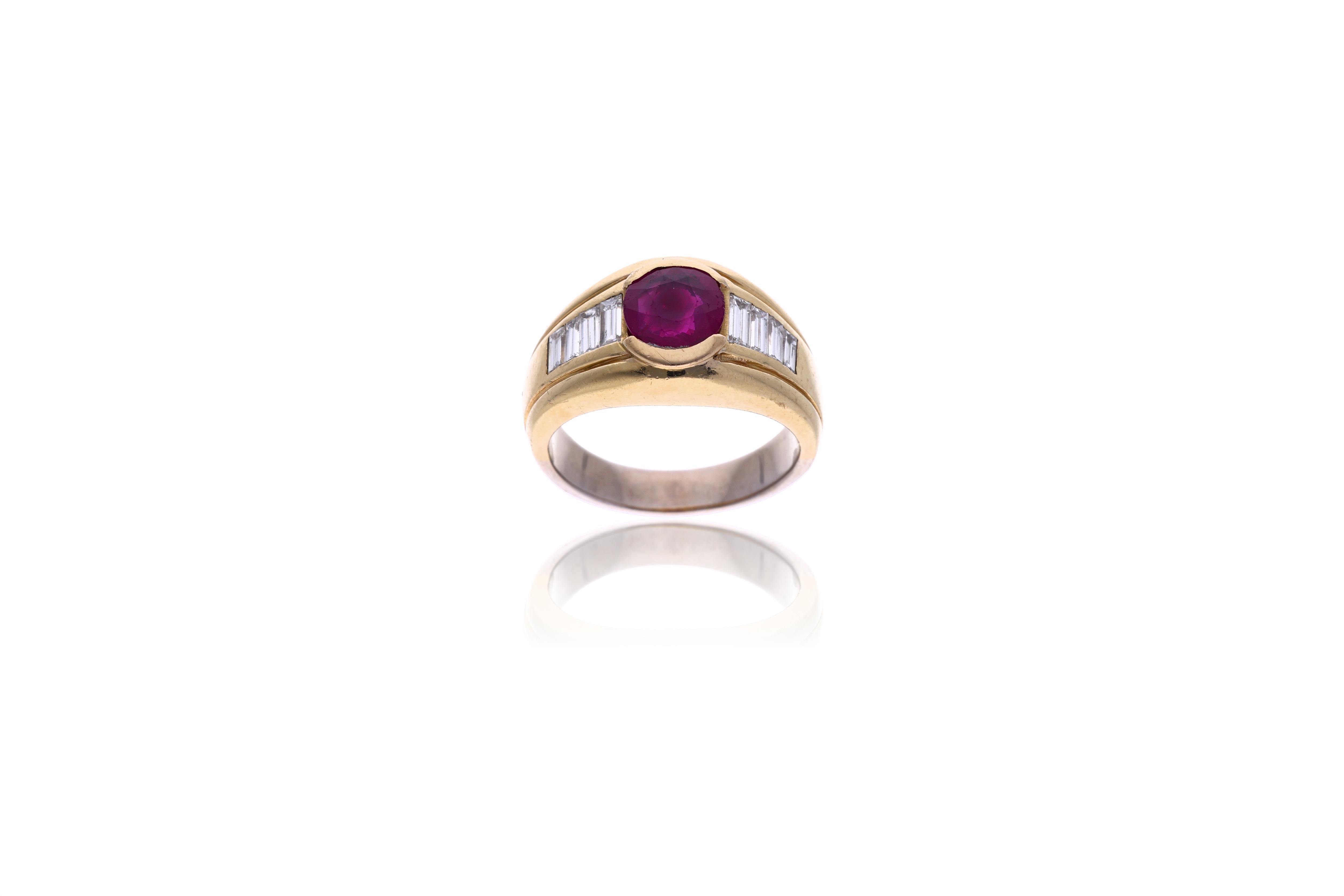 Anello con rubino e diamanti - Asta Orologi & Gioielli