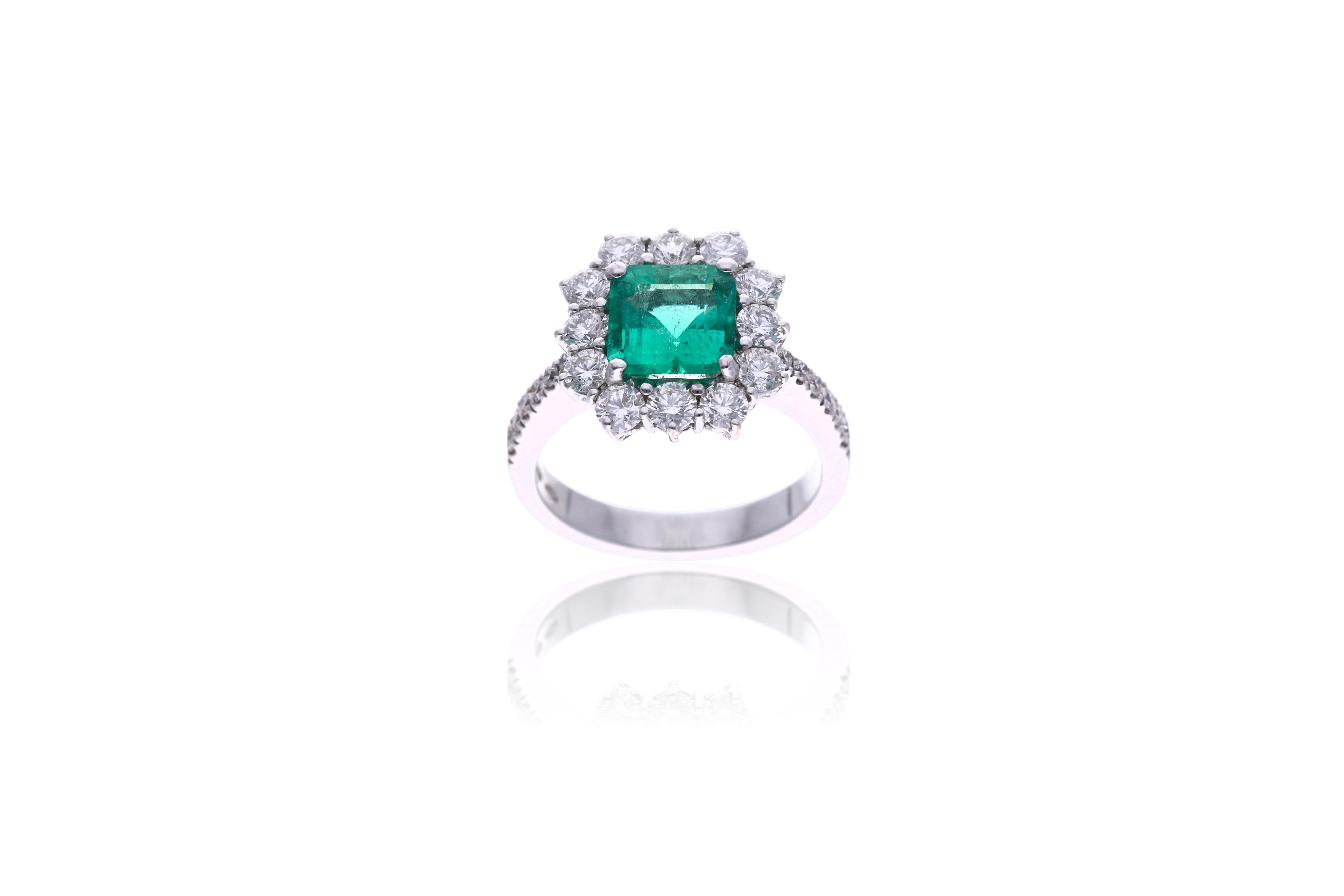 Anello con smeraldo e diamanti - Asta Orologi & Gioielli