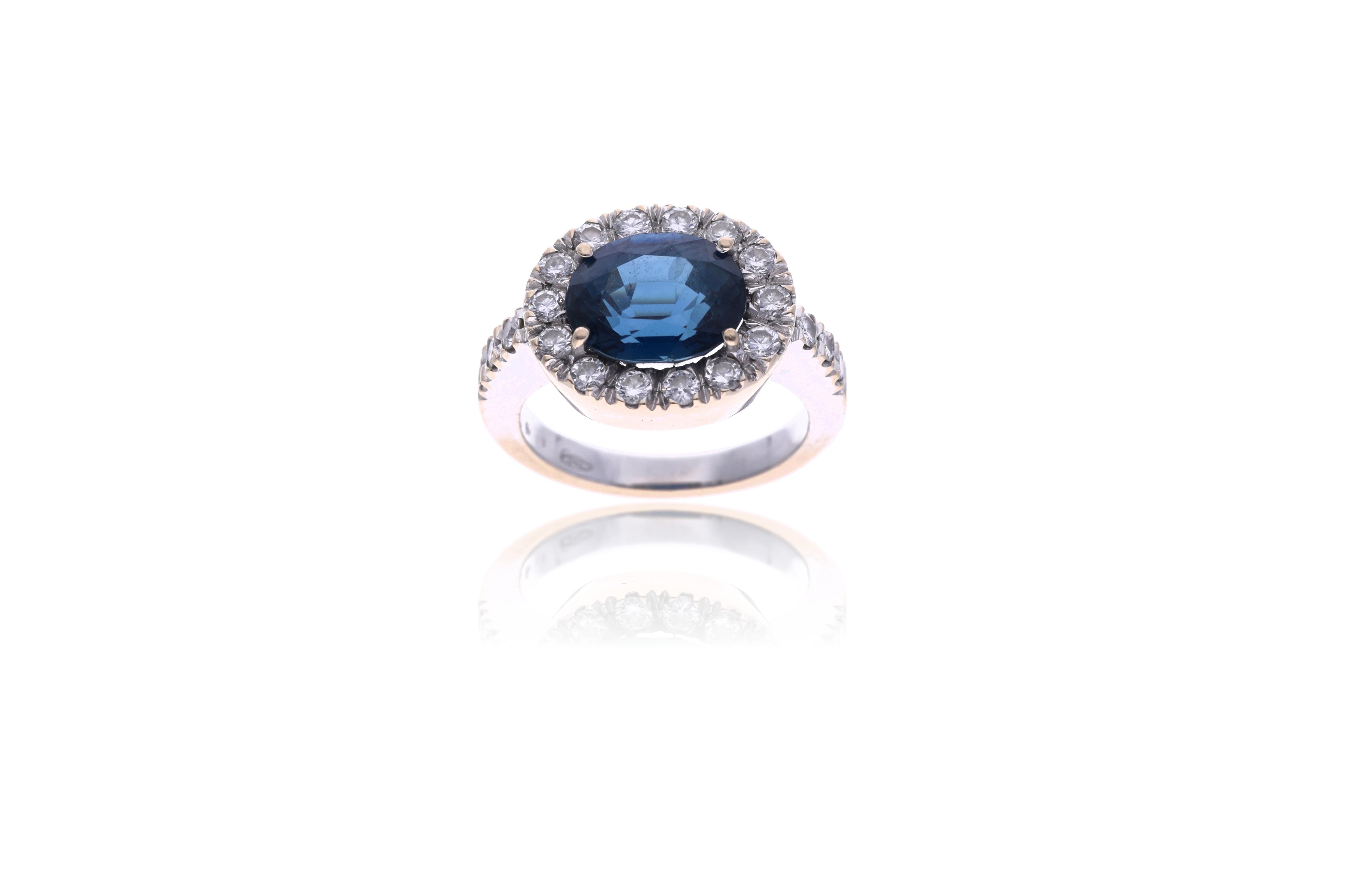 Anello con zaffiro e diamanti - Asta Orologi & Gioielli