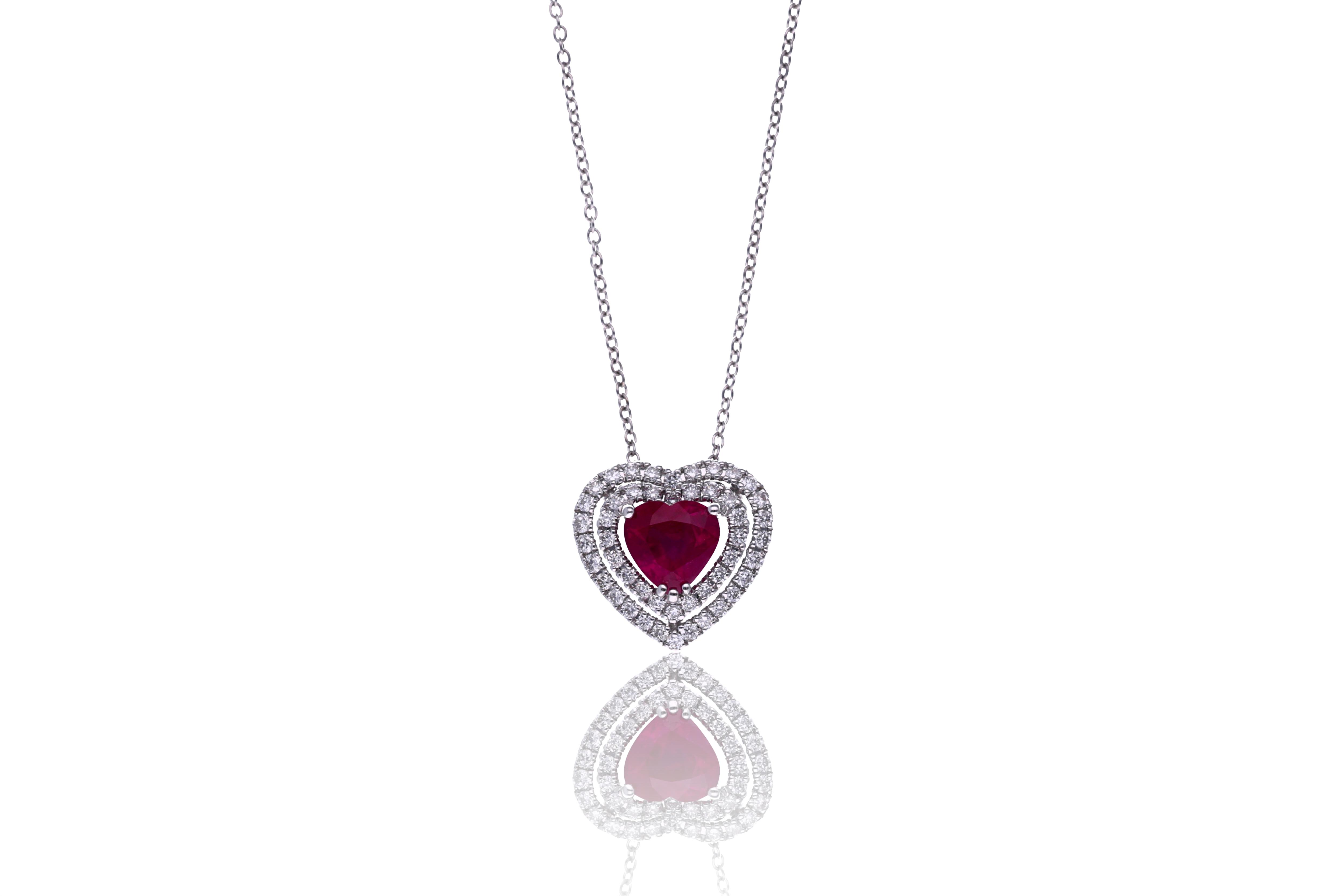 Collana con rubino e diamanti - Asta Orologi & Gioielli