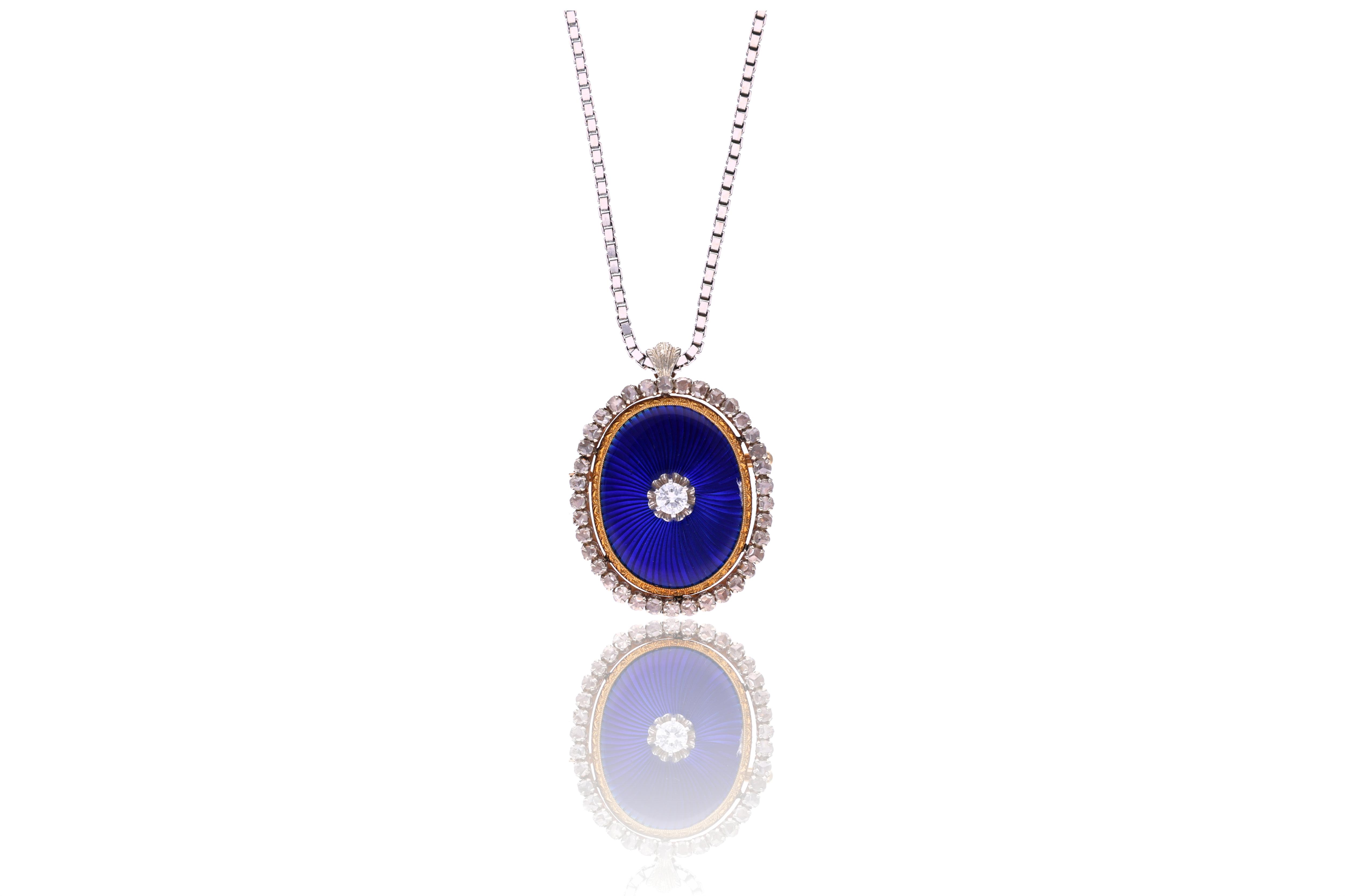 Collana e ciondolo con diamanti e smalti - Asta Orologi & Gioielli