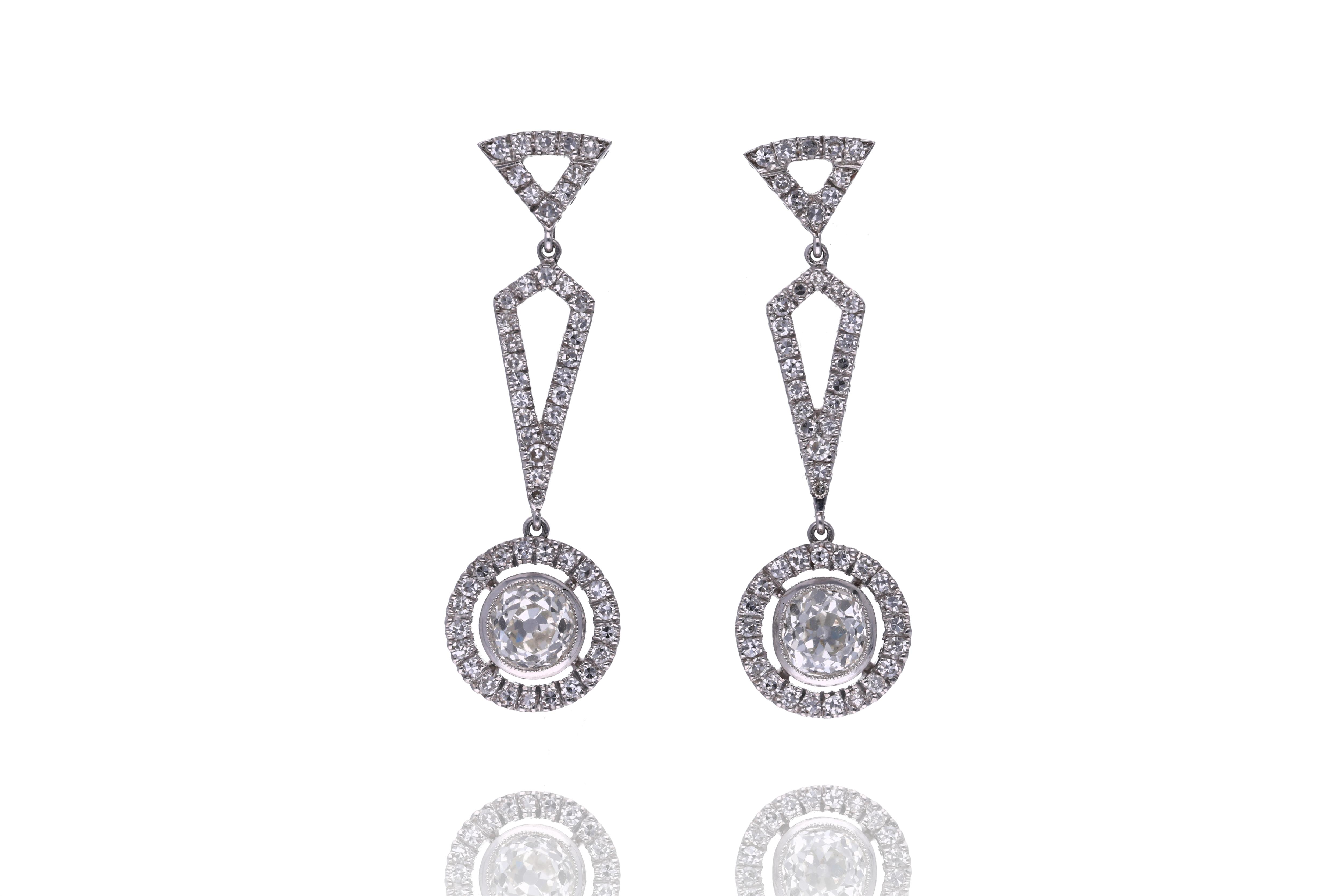 Paio di orecchini con diamanti - Asta Orologi & Gioielli