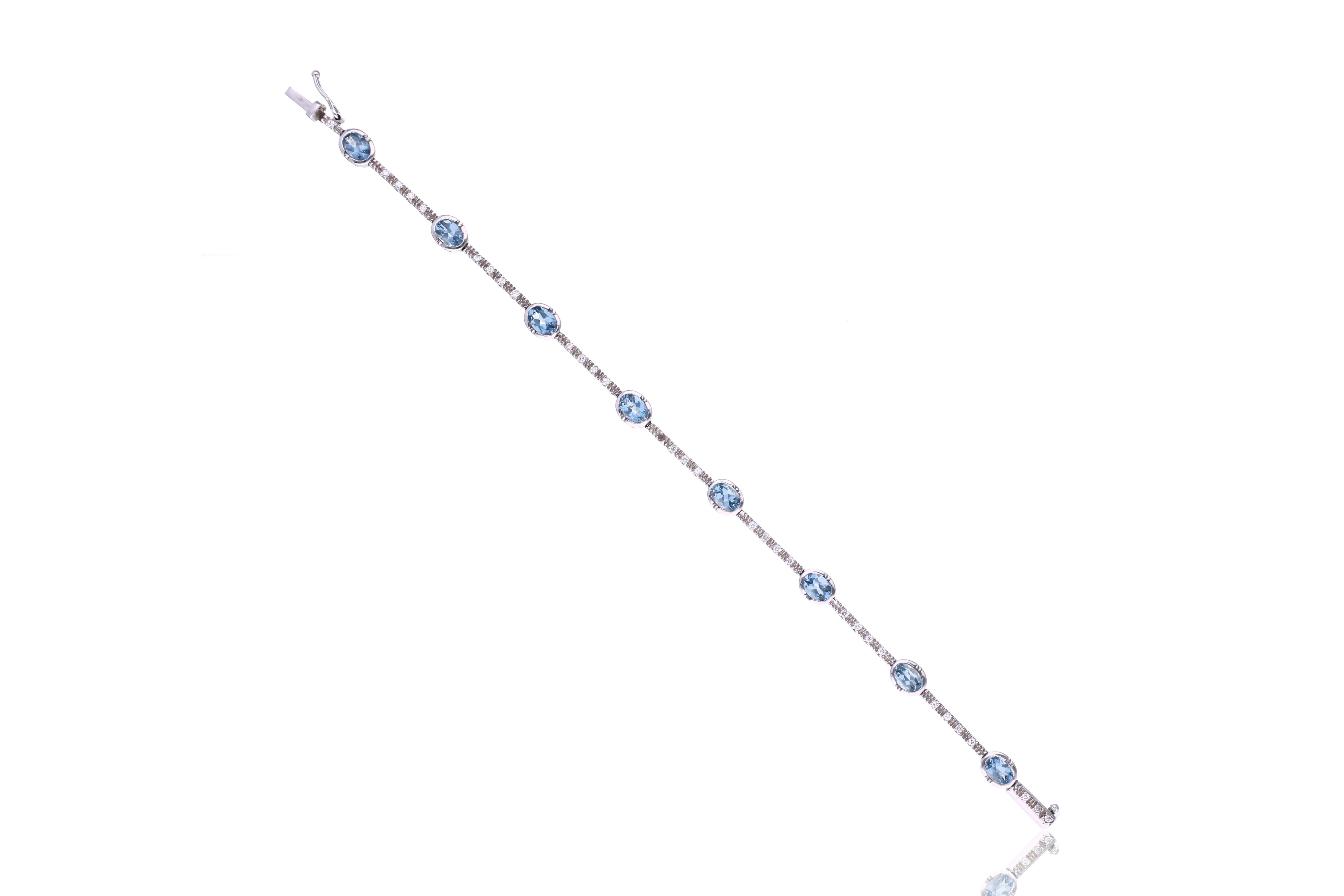 Recarlo, bracciale con acquemarine e diamanti - Asta Orologi & Gioielli