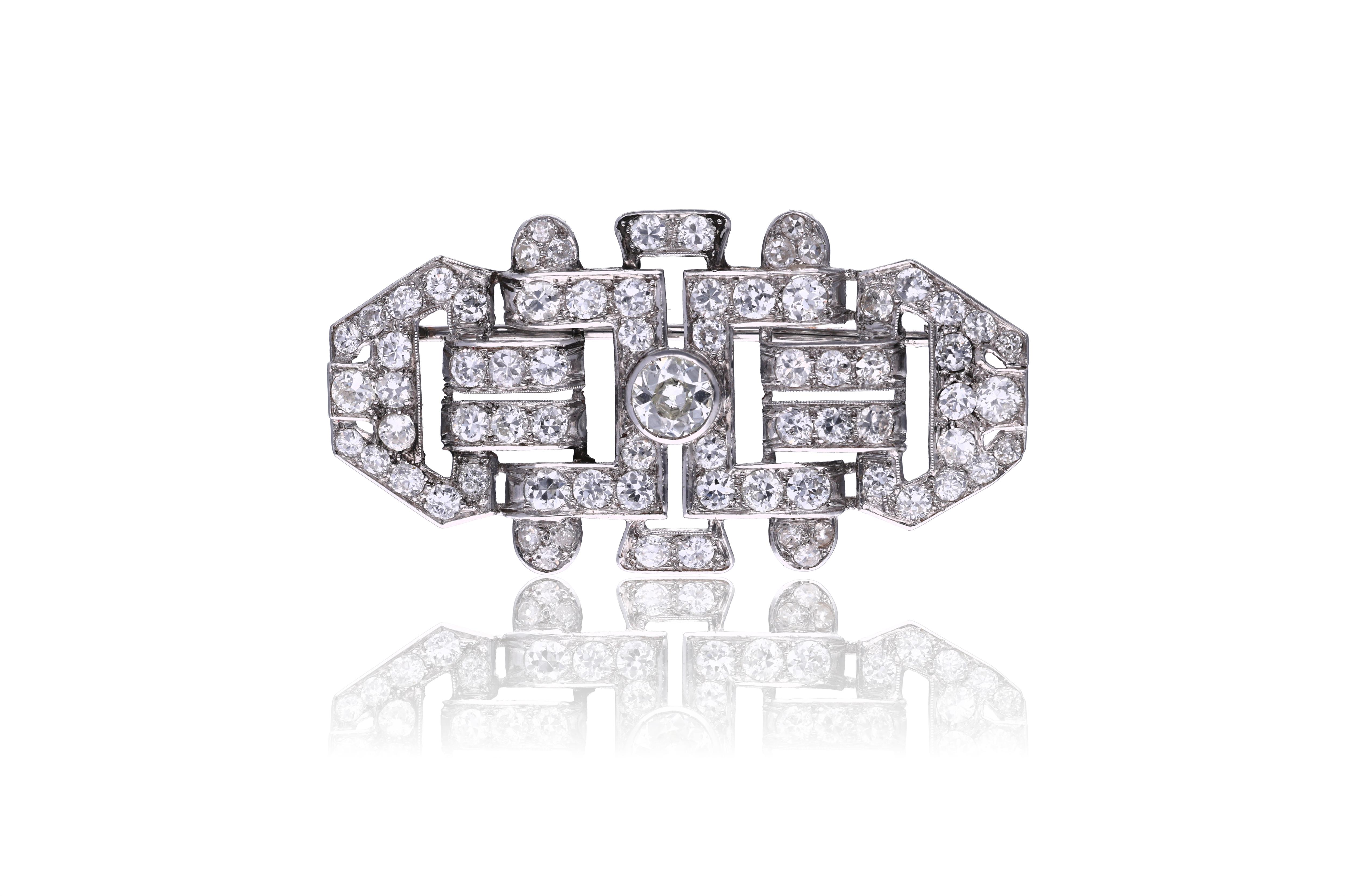 Spilla con diamanti - Asta Orologi & Gioielli
