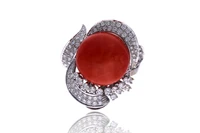 Anello con corallo e diamanti - Asta Speciale Tesori d'Autunno