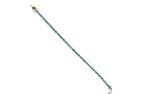 Bracciale tennis con diamanti e smeraldi - Asta Speciale Tesori d'Autunno