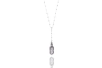 Collana e ciondolo lorgnette con diamanti e zaffiri, in platino - Asta Speciale Tesori d'Autunno