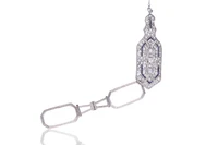 Collana e ciondolo lorgnette con diamanti e zaffiri, in platino - Asta Speciale Tesori d'Autunno