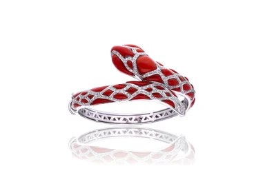 Bracciale con corallo e diamanti - Asta Speciale Tesori d'Autunno
