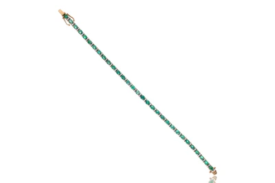 Bracciale tennis con diamanti e smeraldi - Asta Speciale Tesori d'Autunno