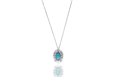 Collana e ciondolo con pietra e diamanti - Asta Speciale Tesori d'Autunno