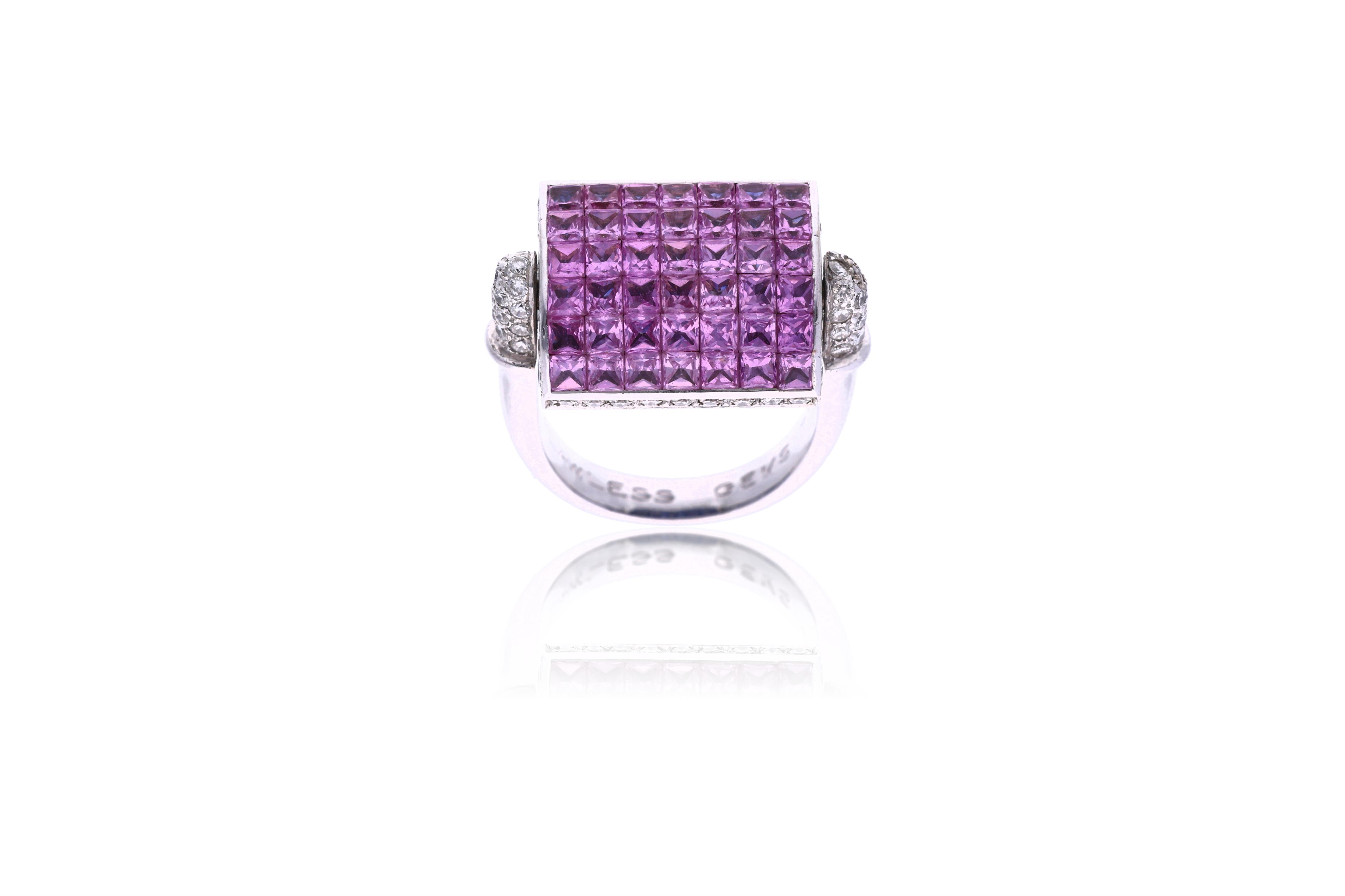 Anello con diamanti, zaffiri e corindoni rosa - Asta Speciale Tesori d'Autunno