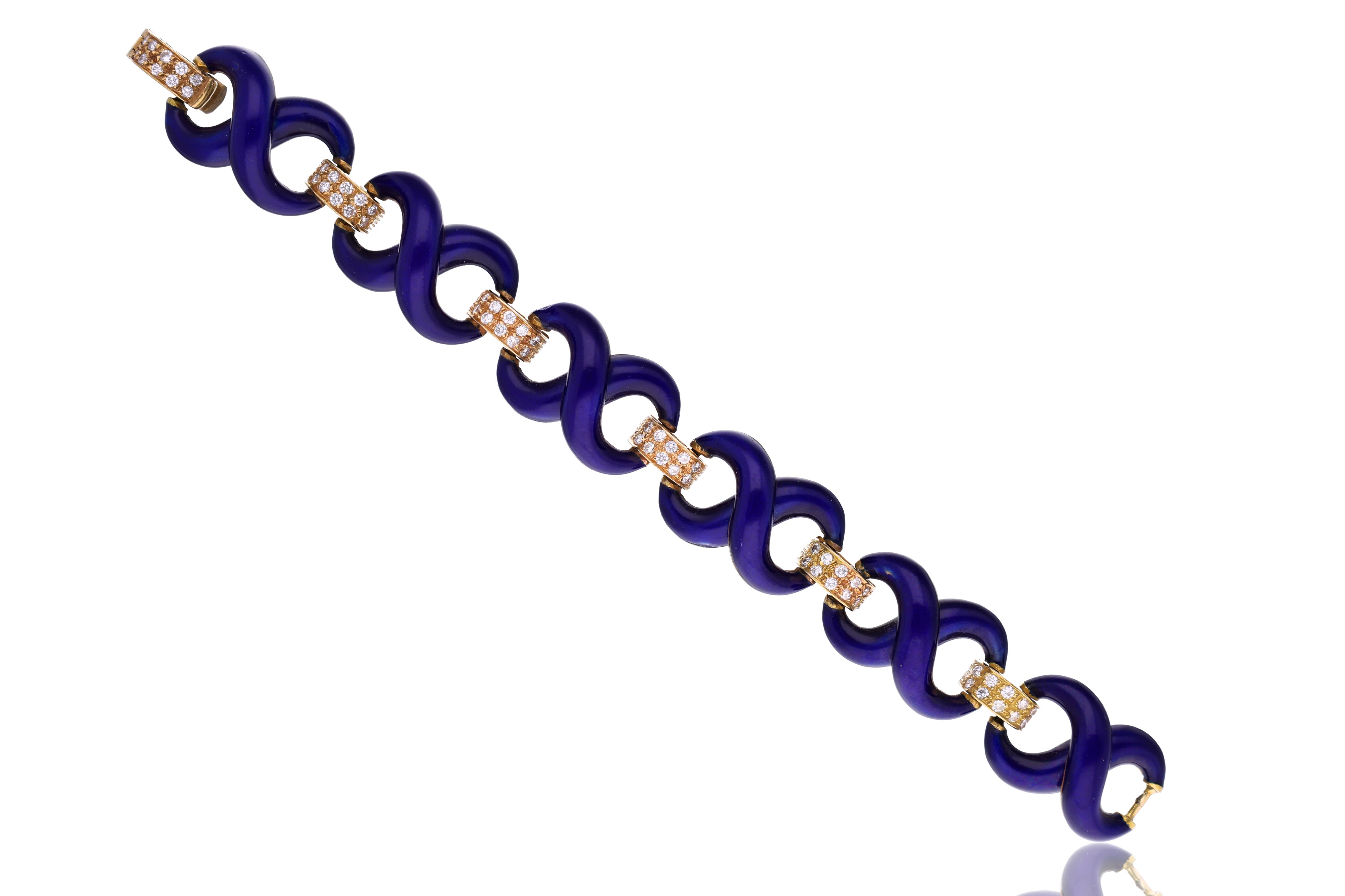 Bracciale con diamanti e smalti - Asta Speciale Tesori d'Autunno