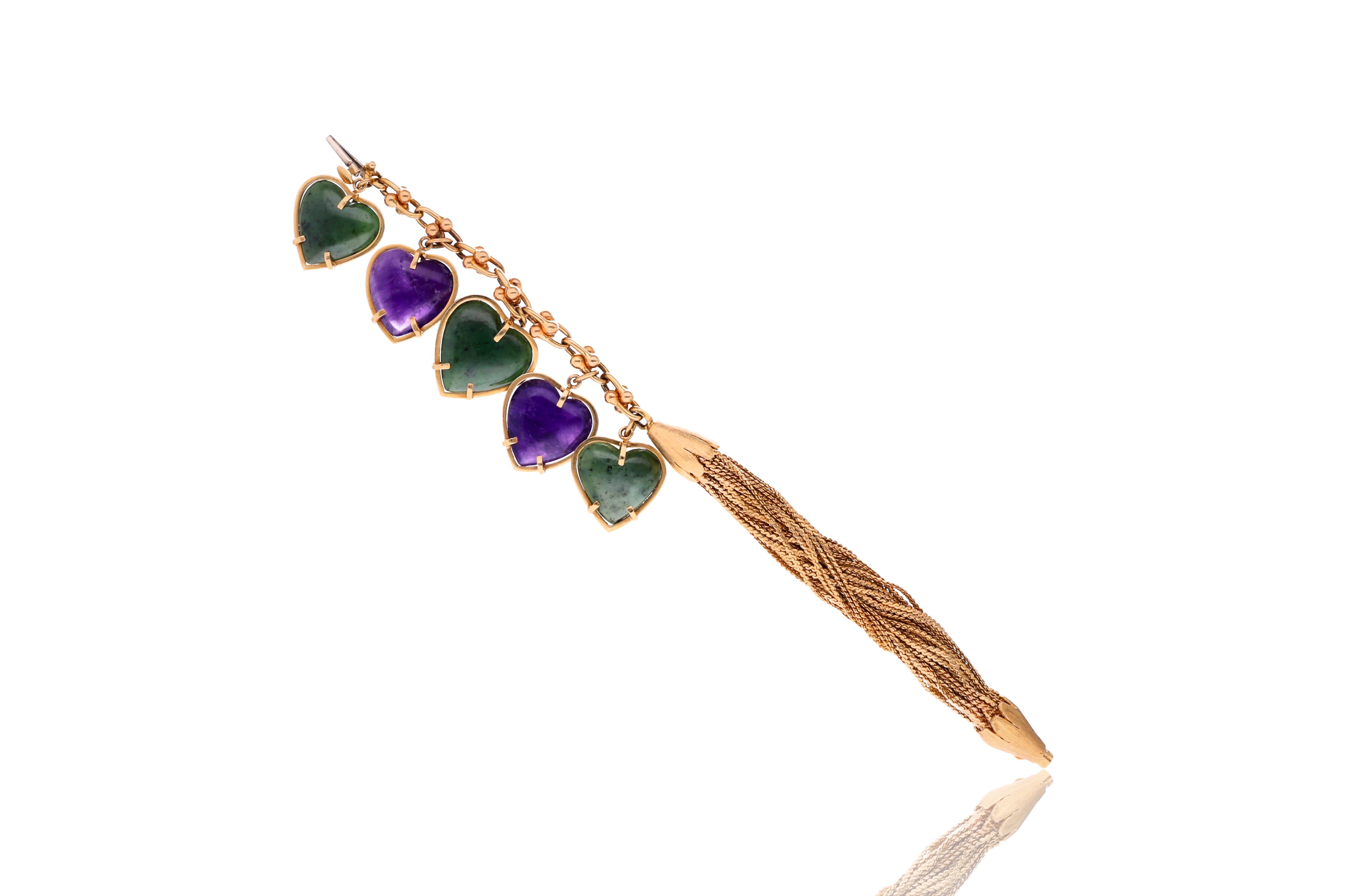 Bracciale con nefriti e ametiste - Asta Speciale Tesori d'Autunno