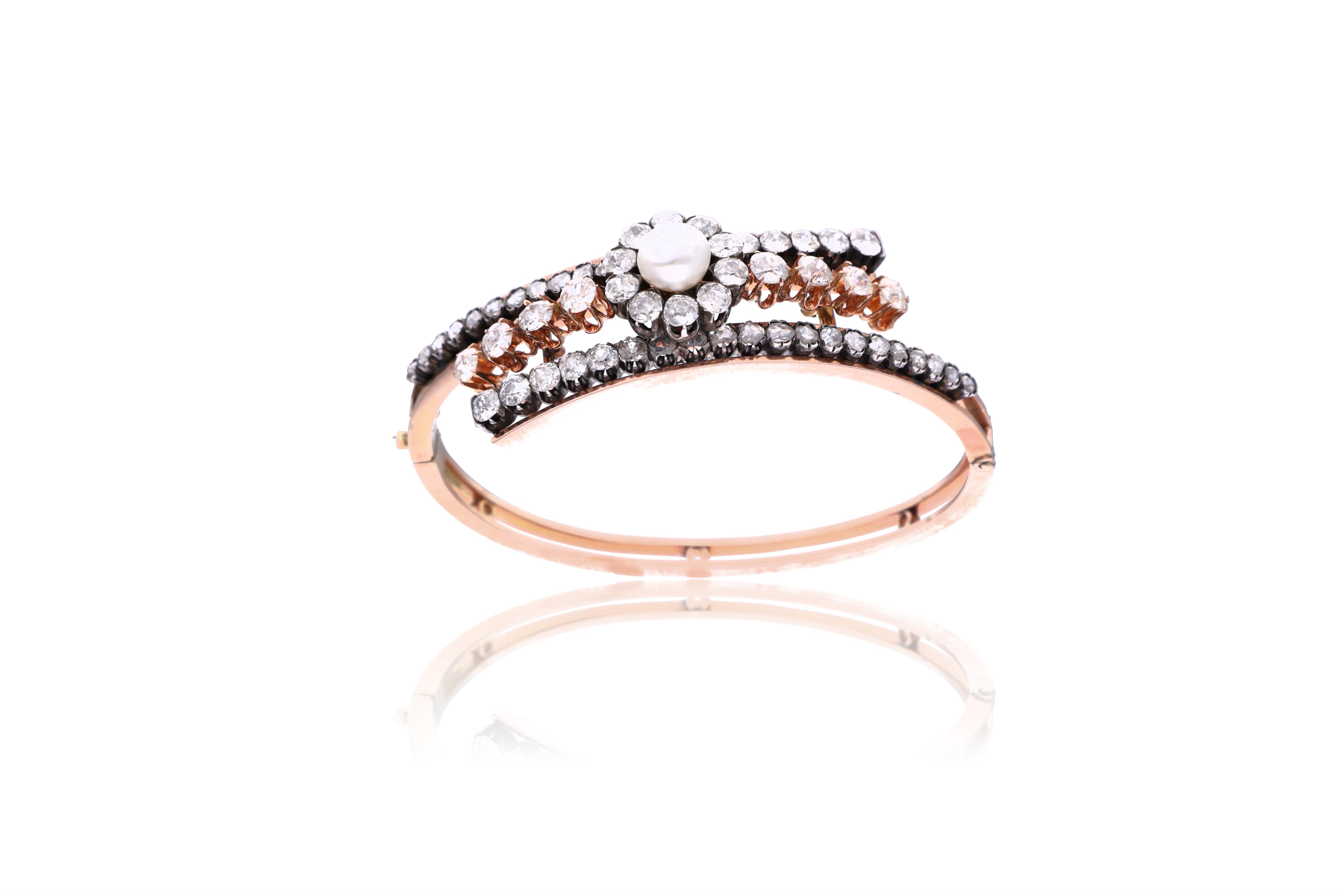 Bracciale con perla e diamanti - Asta Speciale Tesori d'Autunno