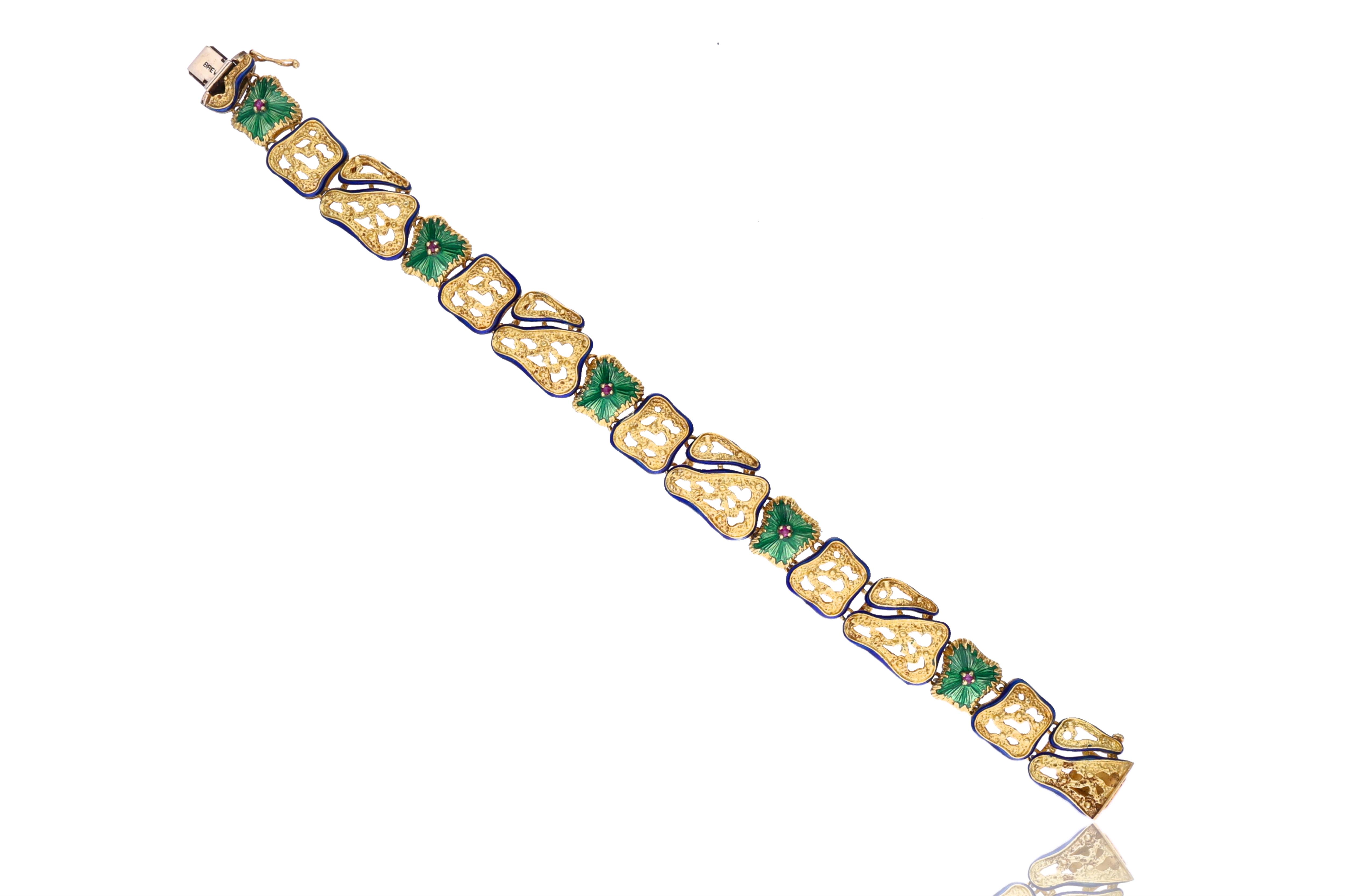 Bracciale con rubini e smalti - Asta Speciale Tesori d'Autunno