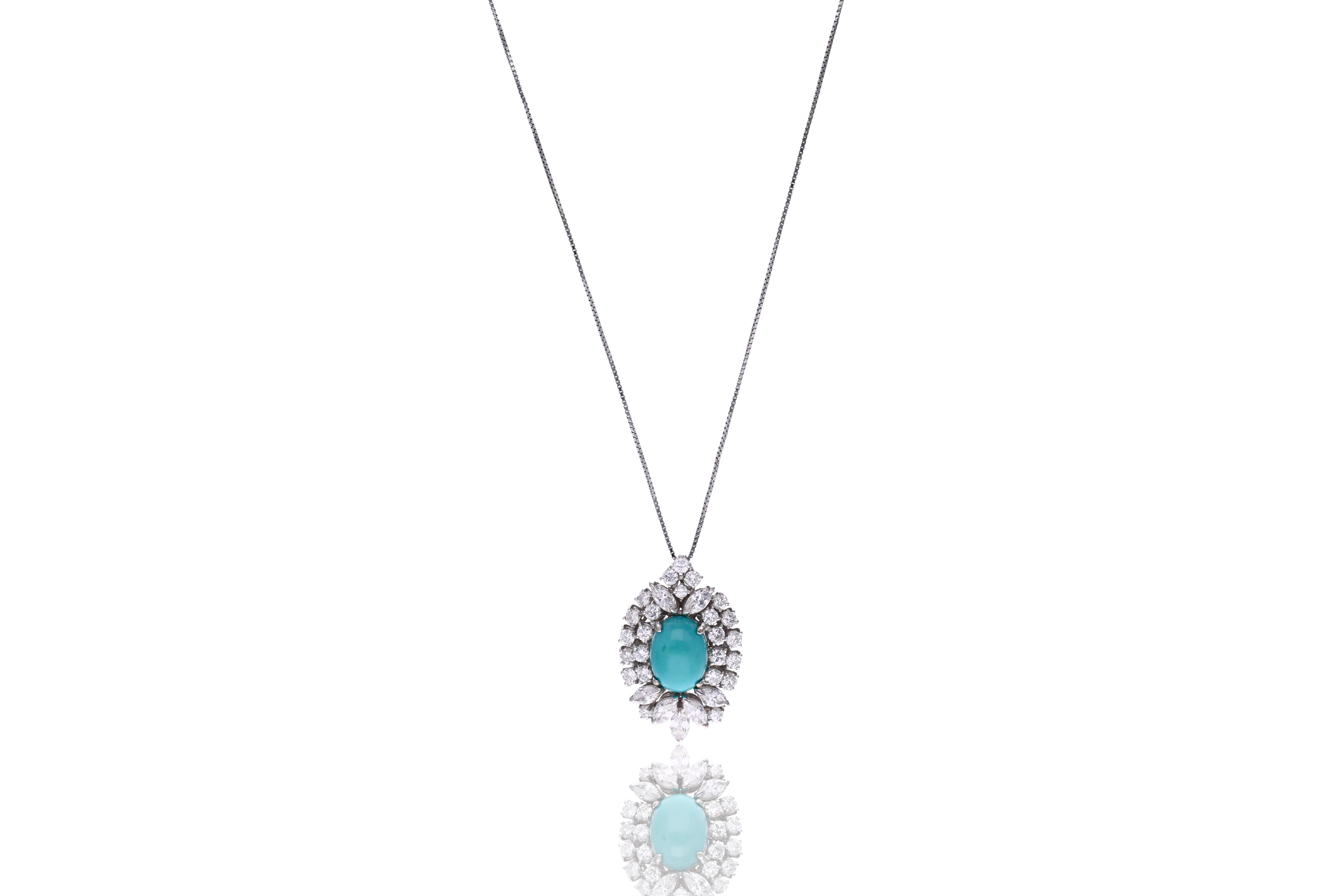 Collana e ciondolo con pietra e diamanti - Asta Speciale Tesori d'Autunno
