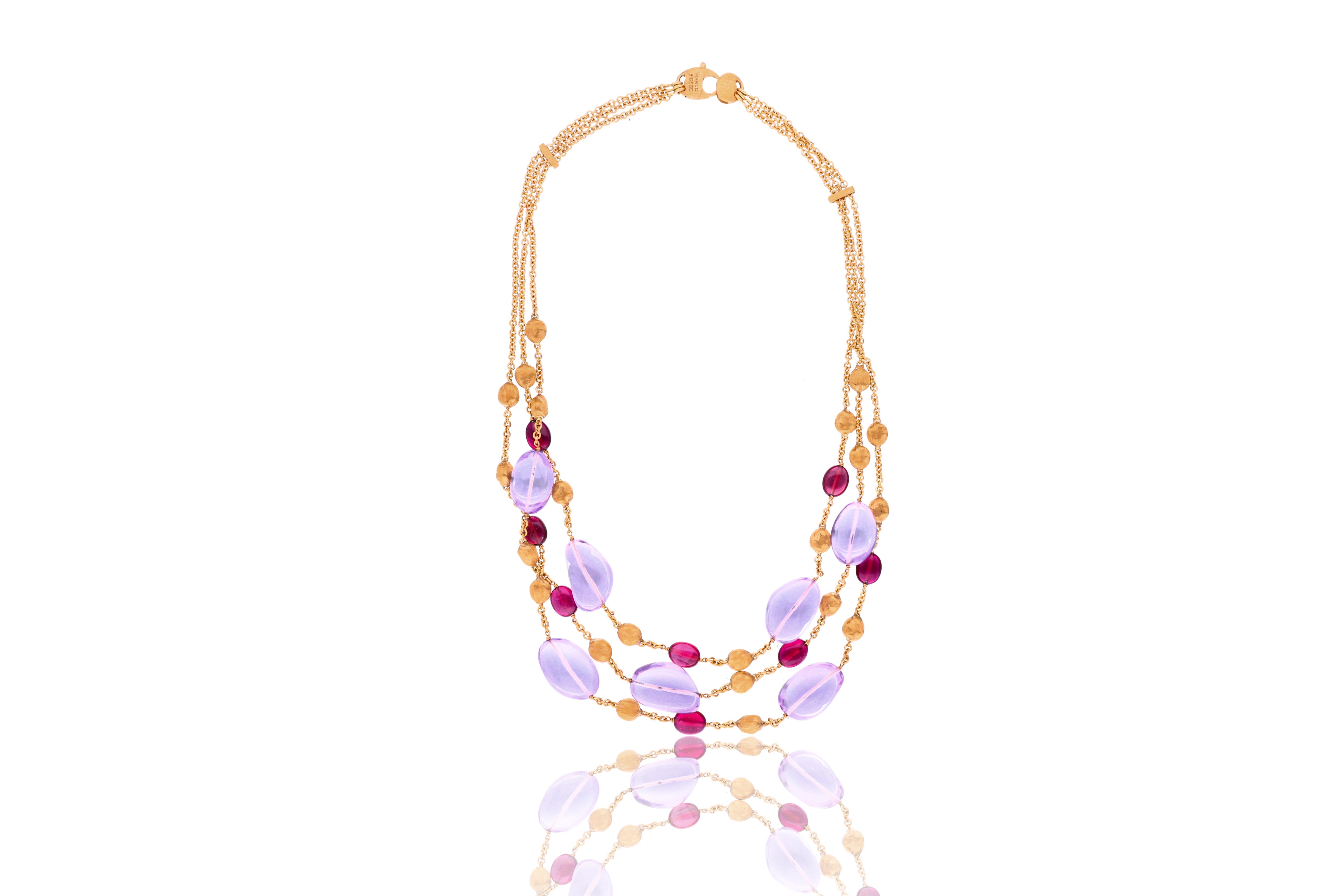 Marco Bicego, Confetti, collana con ametiste e rubelliti - Asta Speciale Tesori d'Autunno