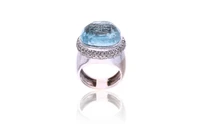Anello con diamanti e acquamarina - Asta Speciale