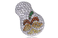 Ciondolo con diamanti, tsavoriti, corindoni e granati - Asta Speciale