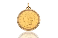 Ciondolo con orologio Piaget, Twenty dollar coin - Asta Speciale