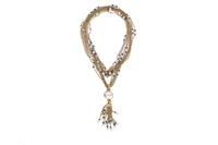 Collana con perla mabe', perle coltivate, zaffiri e smeraldi - Asta Speciale