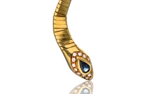 Collana semirigida con zaffiro e diamanti - Asta Speciale