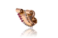 Paio di orecchini a clip con diamanti e rubini - Asta Speciale