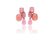 Paio di orecchini con opali rosa e diamanti - Asta Speciale