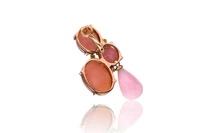 Paio di orecchini con opali rosa e diamanti - Asta Speciale