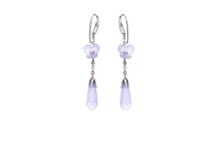 Paio di orecchini con pietre di luna e diamanti - Asta Speciale