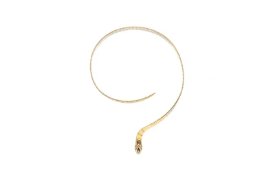 Collana semirigida con zaffiro e diamanti - Asta Speciale