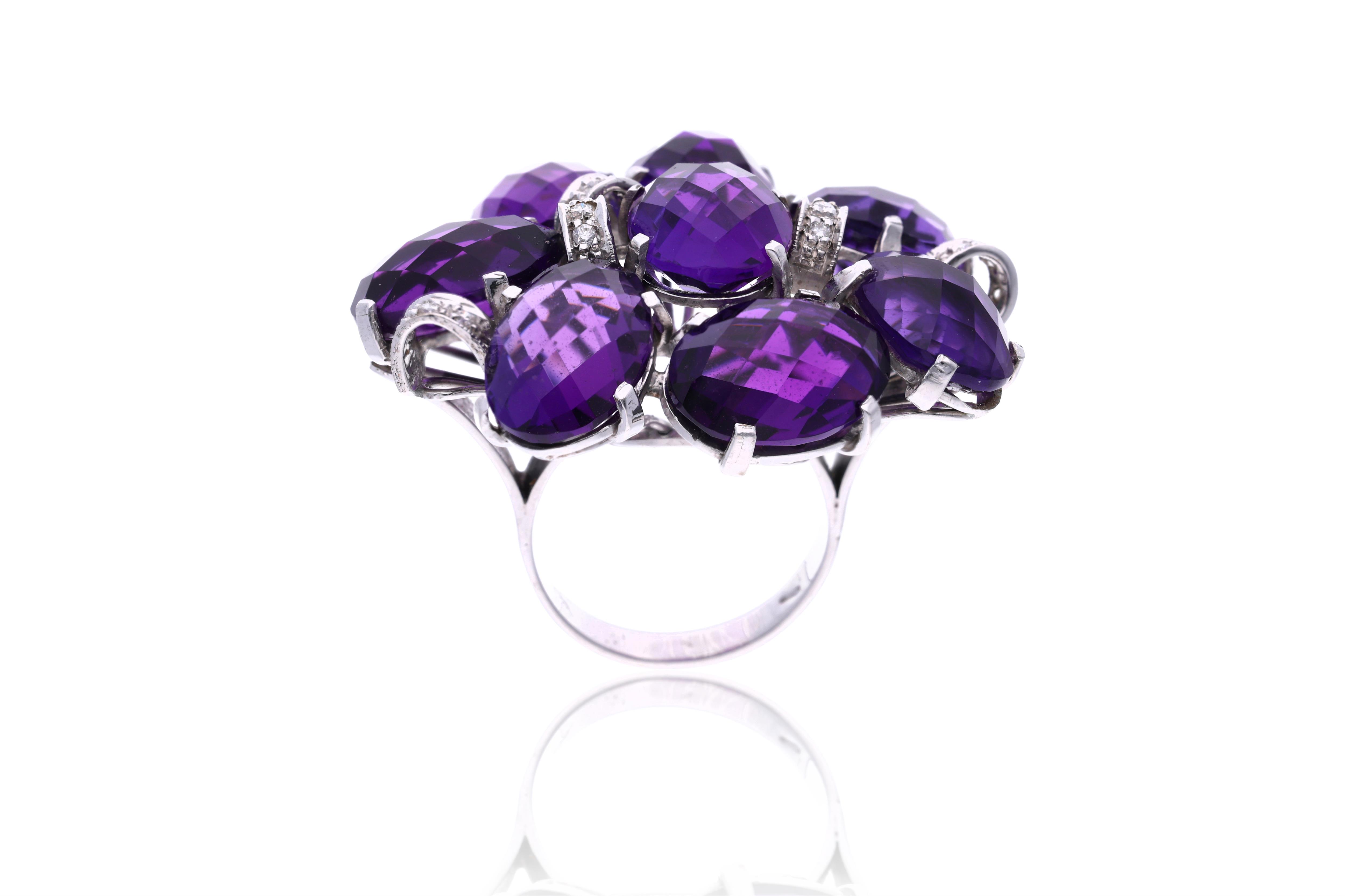 Anello con ametiste e diamanti - Asta Speciale