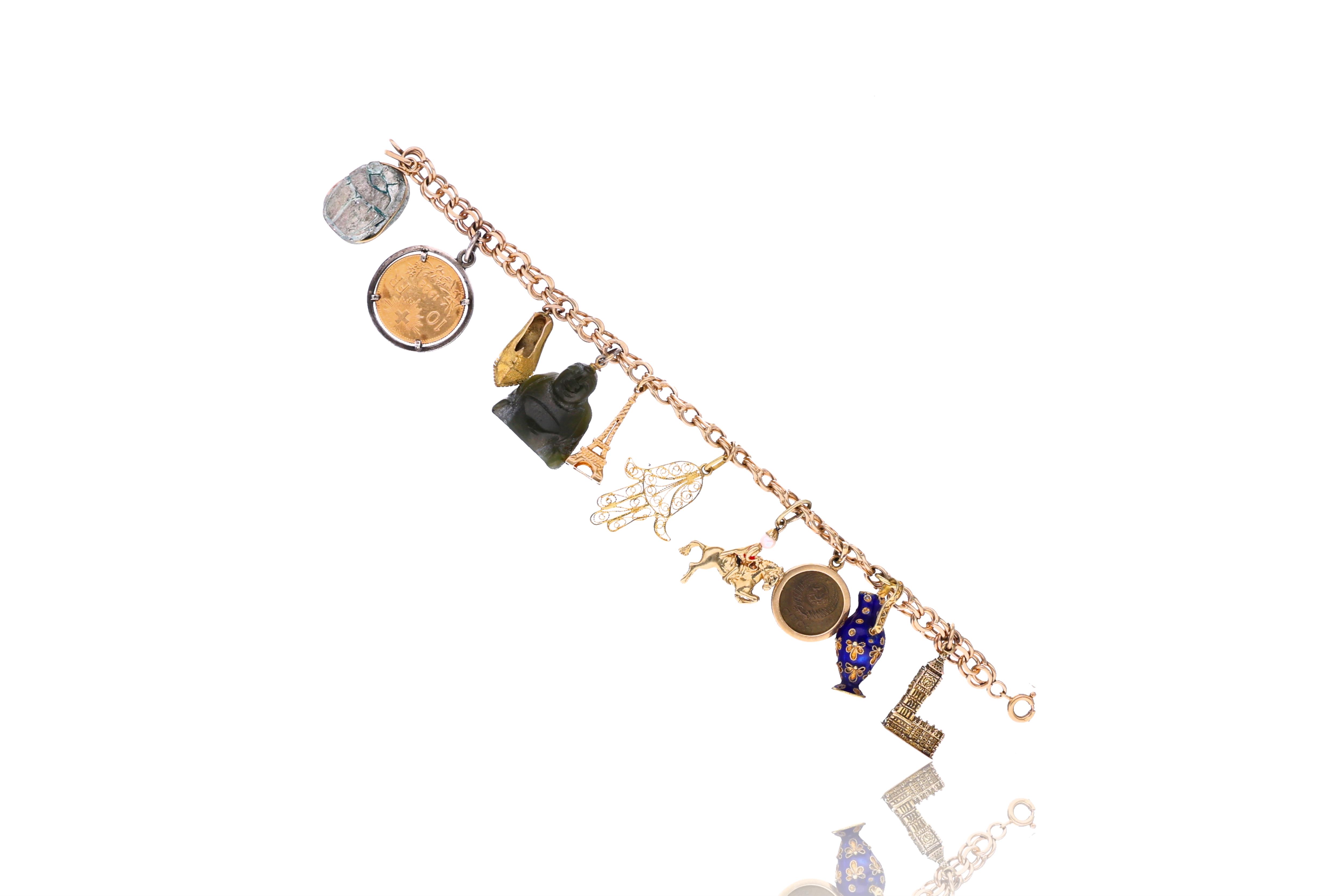 Bracciale con ciondoli e pietre - Asta Speciale