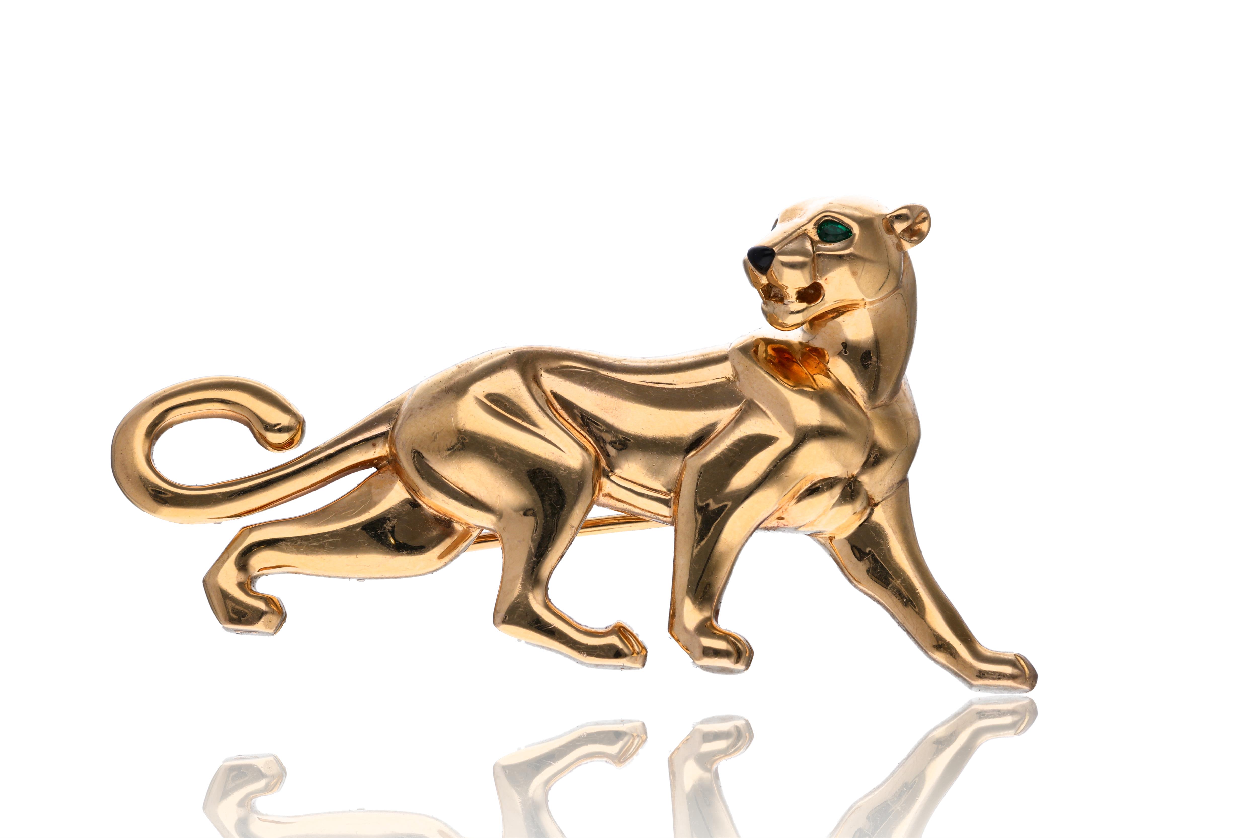 Cartier, Panthere, spilla con smeraldi e onice - Asta Speciale