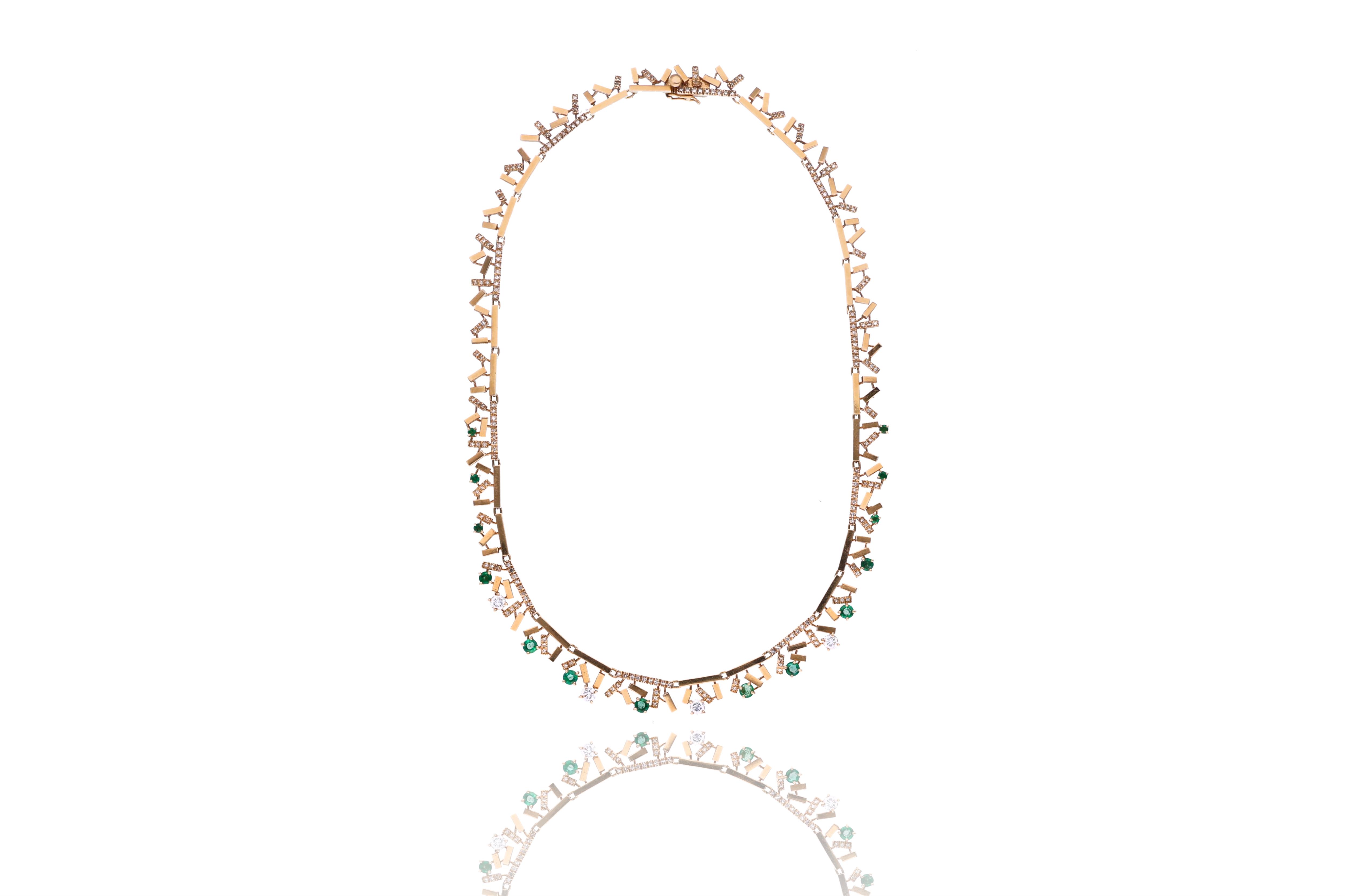 Collana con diamanti e smeraldi - Asta Speciale