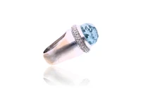 Anello con diamanti e acquamarina - Asta Speciale San Valentino Anello con diamanti e acquamarina - Asta Speciale San Valentino
