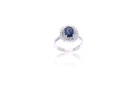 Anello con diamanti e zaffiro - Asta Speciale San Valentino