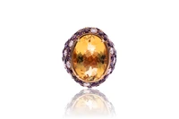 Anello con diamanti, quarzo citrino e ametiste - Asta Speciale San Valentino