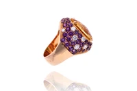 Anello con diamanti, quarzo citrino e ametiste - Asta Speciale San Valentino