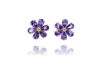 Paio di orecchini con tanzaniti e diamanti - Asta Speciale San Valentino