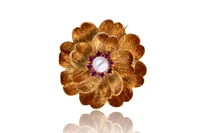 Spilla con perla coltivata e rubini - Asta Speciale San Valentino