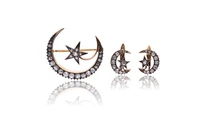 Spilla e paio di orecchini con diamanti - Asta Speciale San Valentino