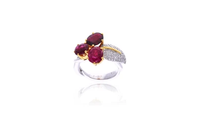 Anello con pietre e diamanti - Asta Speciale San Valentino